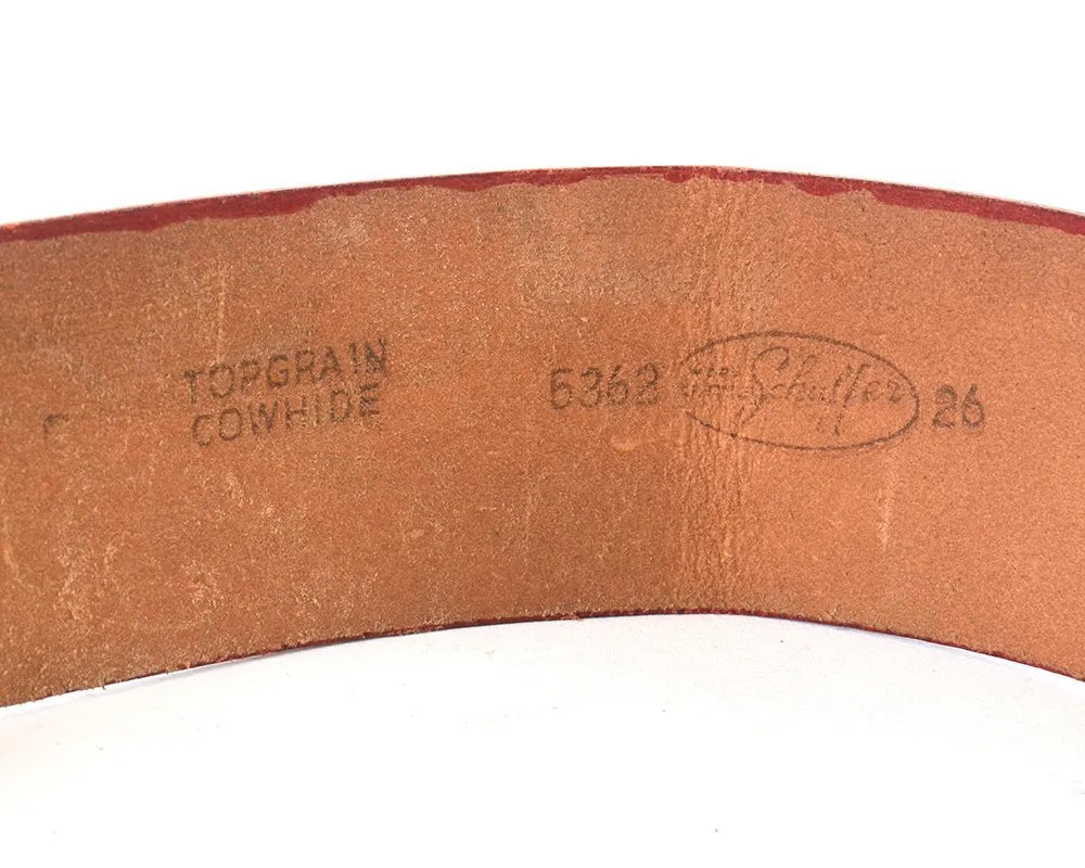 1950s 1960s Red Leather Laced Cinch Belt | small/medium