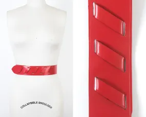 1950s 1960s Red Leather Laced Cinch Belt | small/medium