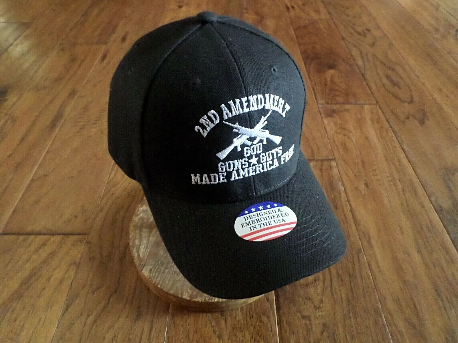2nd AMENDMENT HAT GOD GUNS GUTS MADE AMERICA FREE CAP EMBROIDERED