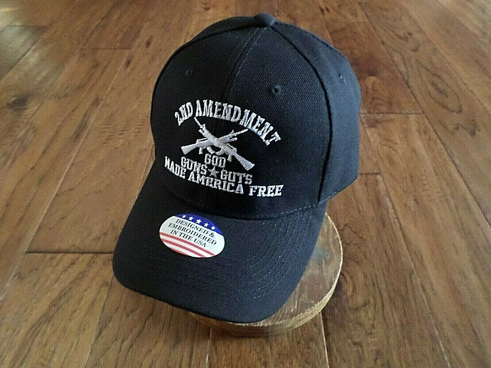 2nd AMENDMENT HAT GOD GUNS GUTS MADE AMERICA FREE CAP EMBROIDERED