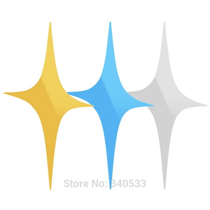 48 Pcs Stars Sky Style Mirror Sticker Wall Ceiling Room Decal Decor Art DIY Golden, Silvery, Blue Stars Wall Stickers