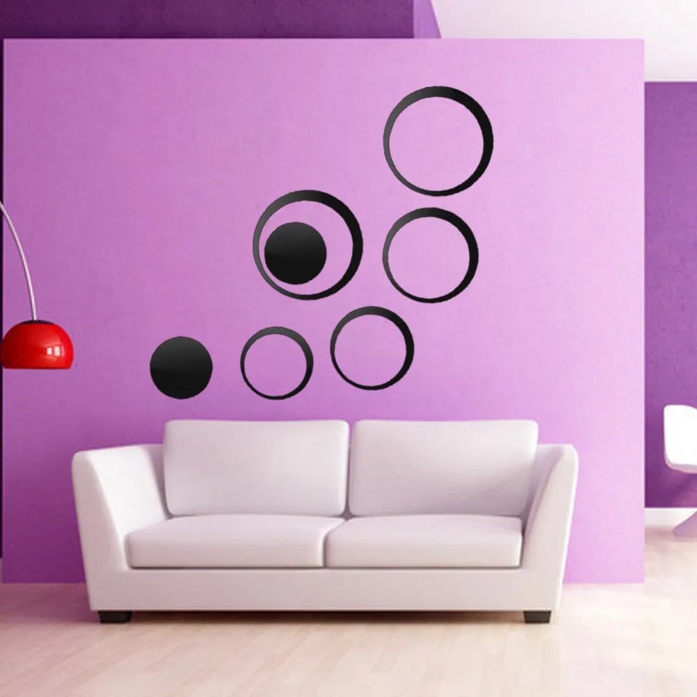 5Pcs/set Acrylic Circle Mirror Wall Stickers Removable DIY Wall Decoration Art Decals for Kids Room Home Wall Stickers