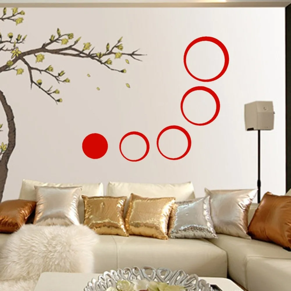 5Pcs/set Acrylic Circle Mirror Wall Stickers Removable DIY Wall Decoration Art Decals for Kids Room Home Wall Stickers