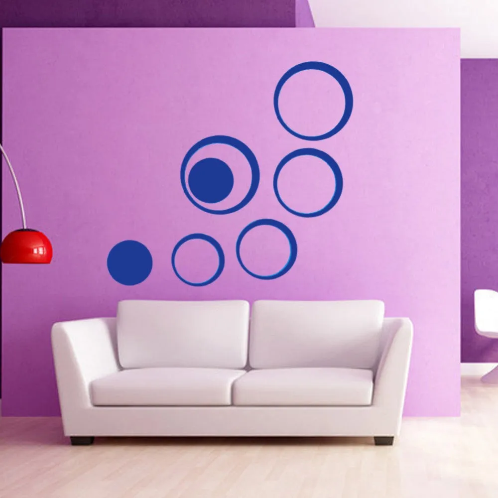 5Pcs/set Acrylic Circle Mirror Wall Stickers Removable DIY Wall Decoration Art Decals for Kids Room Home Wall Stickers