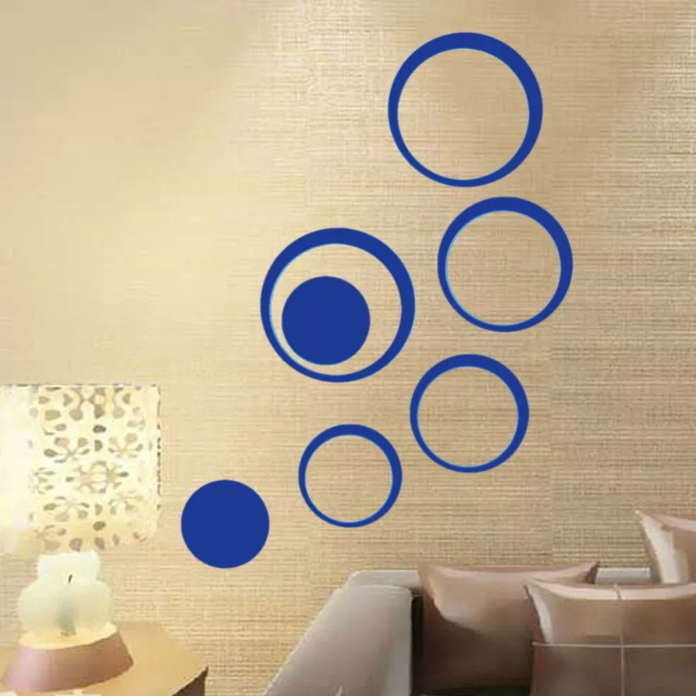 5Pcs/set Acrylic Circle Mirror Wall Stickers Removable DIY Wall Decoration Art Decals for Kids Room Home Wall Stickers