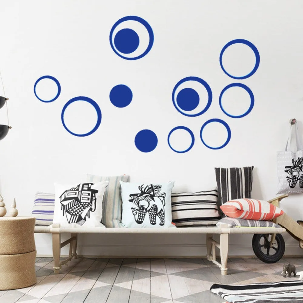 5Pcs/set Acrylic Circle Mirror Wall Stickers Removable DIY Wall Decoration Art Decals for Kids Room Home Wall Stickers