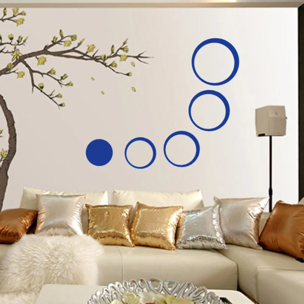 5Pcs/set Acrylic Circle Mirror Wall Stickers Removable DIY Wall Decoration Art Decals for Kids Room Home Wall Stickers