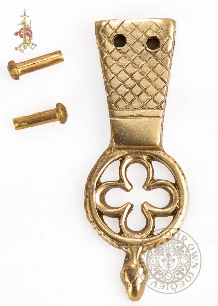 Acorn Quarter Foil Strap Strap End-  15mm Strap Width (14th to 15th century)