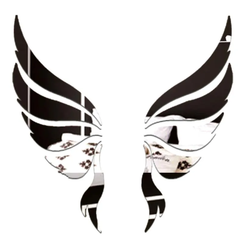Acrylic Mirror 3D Wall Stickers Angel Wings Wall Sticker Decal DIY Art Home Decoration Stickers for Bedroom Living Room