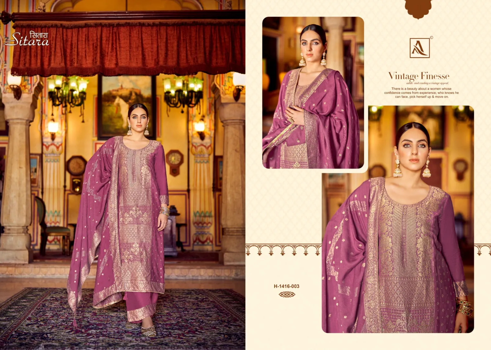 Alok Suits Pure Viscose Pashmina Sitara (1295x06)
