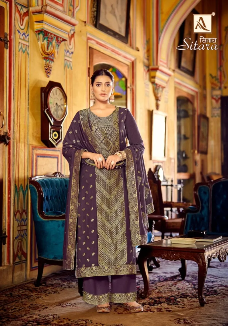 Alok Suits Pure Viscose Pashmina Sitara (1295x06)