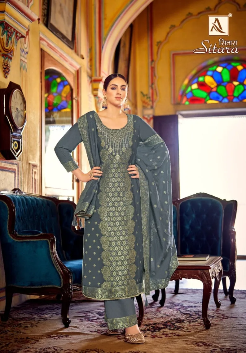 Alok Suits Pure Viscose Pashmina Sitara (1295x06)