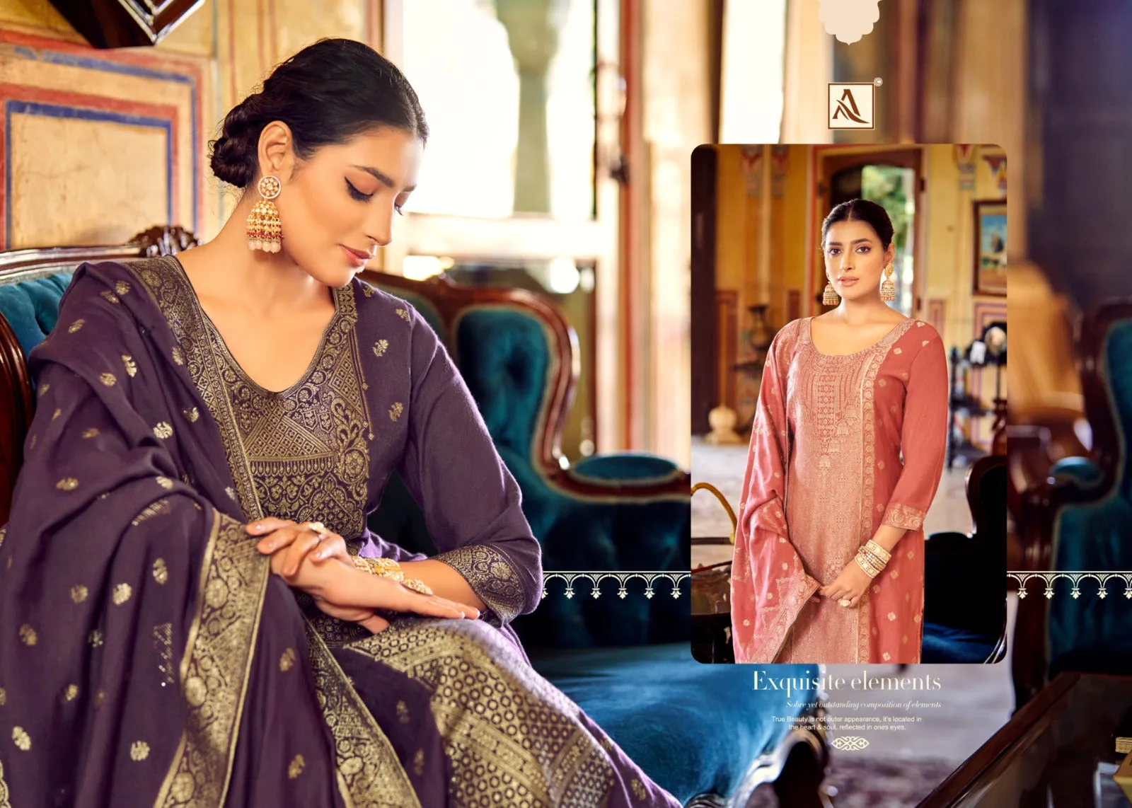 Alok Suits Pure Viscose Pashmina Sitara (1295x06)