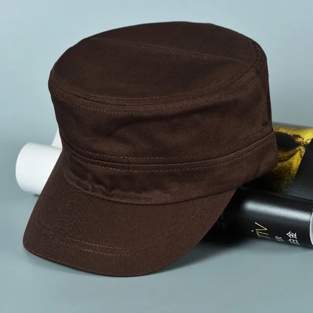 Army Military Cap Men Women Classic Solid Color Cotton Unisex Military Trucker Hats For Men Flat Top Caps