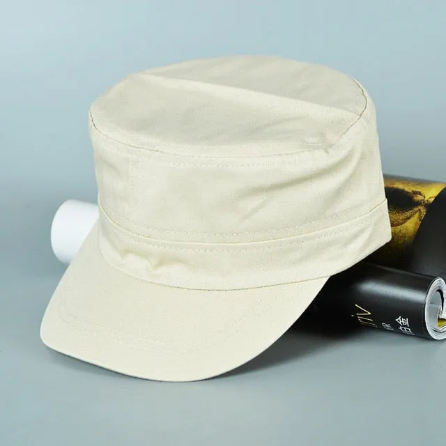 Army Military Cap Men Women Classic Solid Color Cotton Unisex Military Trucker Hats For Men Flat Top Caps
