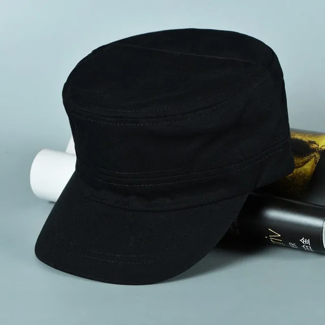 Army Military Cap Men Women Classic Solid Color Cotton Unisex Military Trucker Hats For Men Flat Top Caps