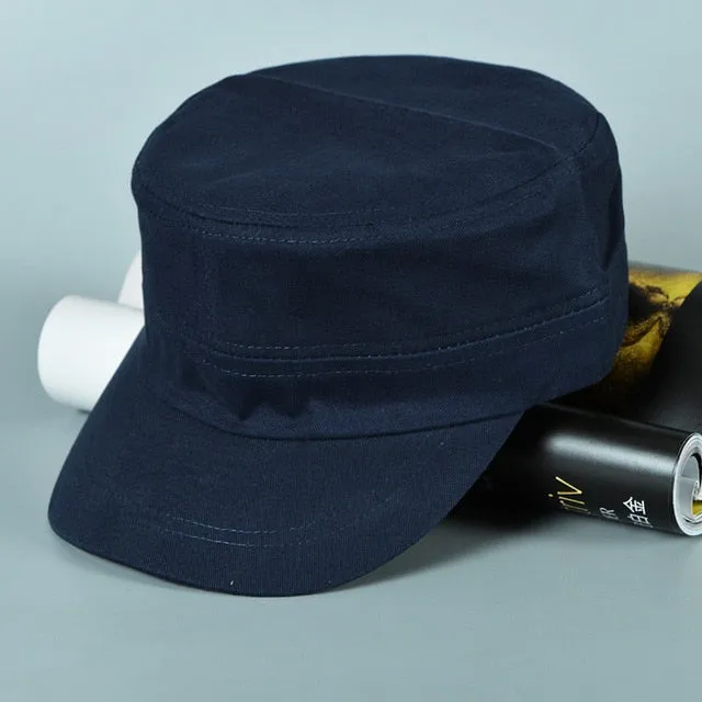 Army Military Cap Men Women Classic Solid Color Cotton Unisex Military Trucker Hats For Men Flat Top Caps