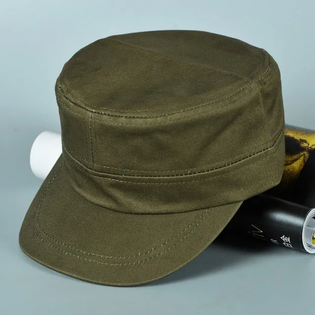 Army Military Cap Men Women Classic Solid Color Cotton Unisex Military Trucker Hats For Men Flat Top Caps
