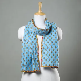 Blue - Sanganeri Block Printed Cotton Stole
