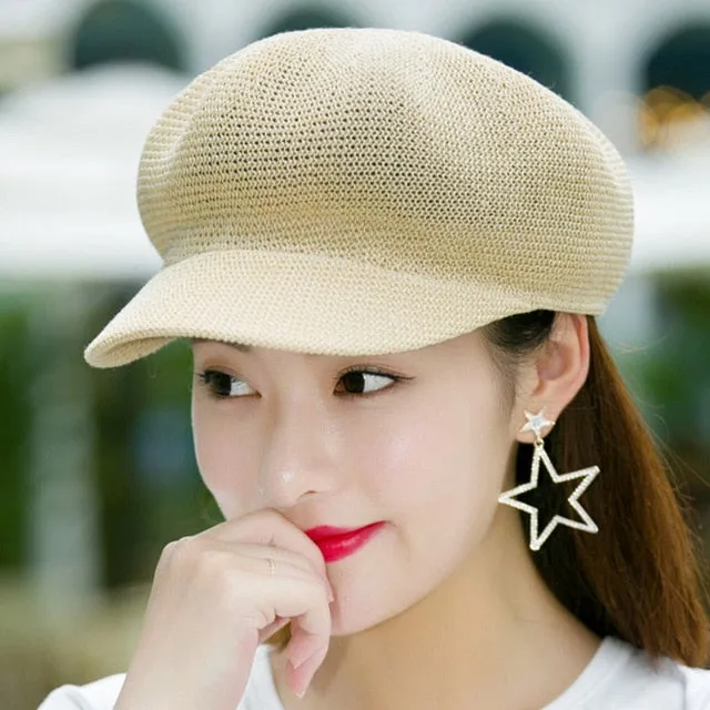 British style Summer breathable cap Brand Women's Sun Hats Woman Cap Casual