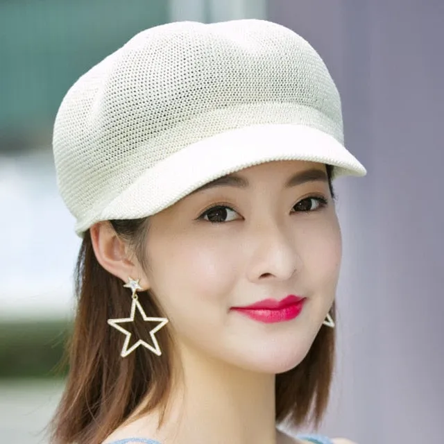 British style Summer breathable cap Brand Women's Sun Hats Woman Cap Casual