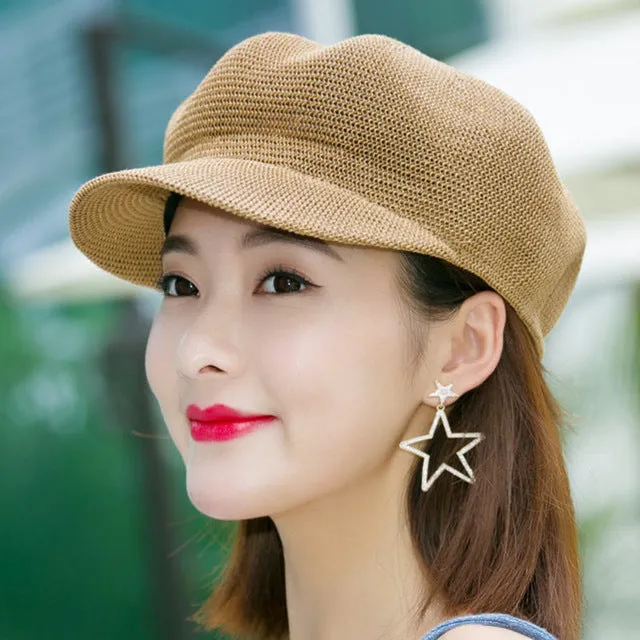 British style Summer breathable cap Brand Women's Sun Hats Woman Cap Casual