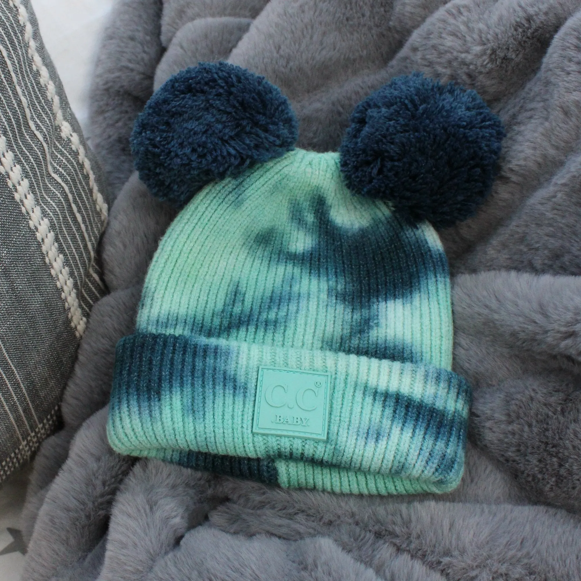 CC Kids Pom Pom Tie-Dye Beanies Hats