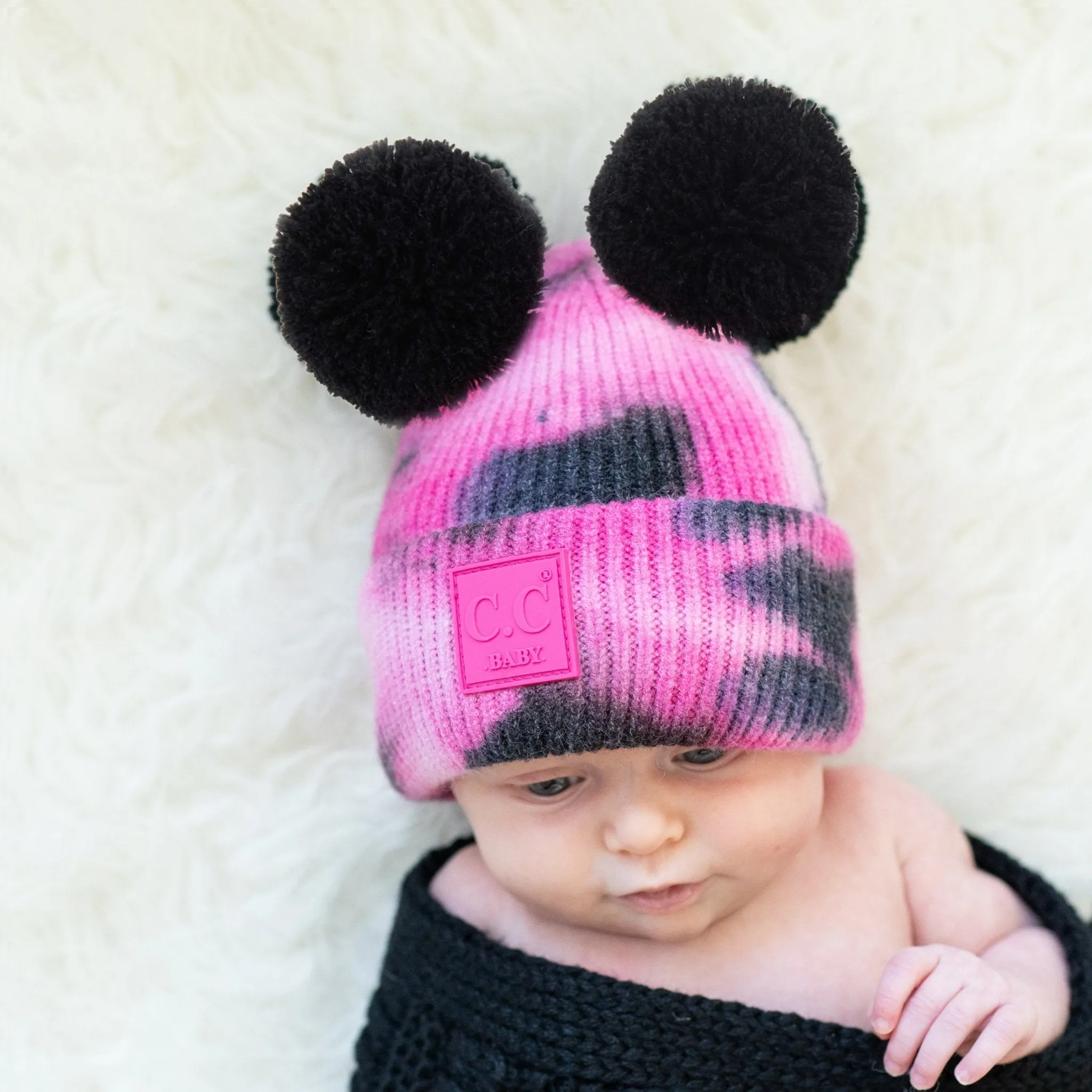CC Kids Pom Pom Tie-Dye Beanies Hats
