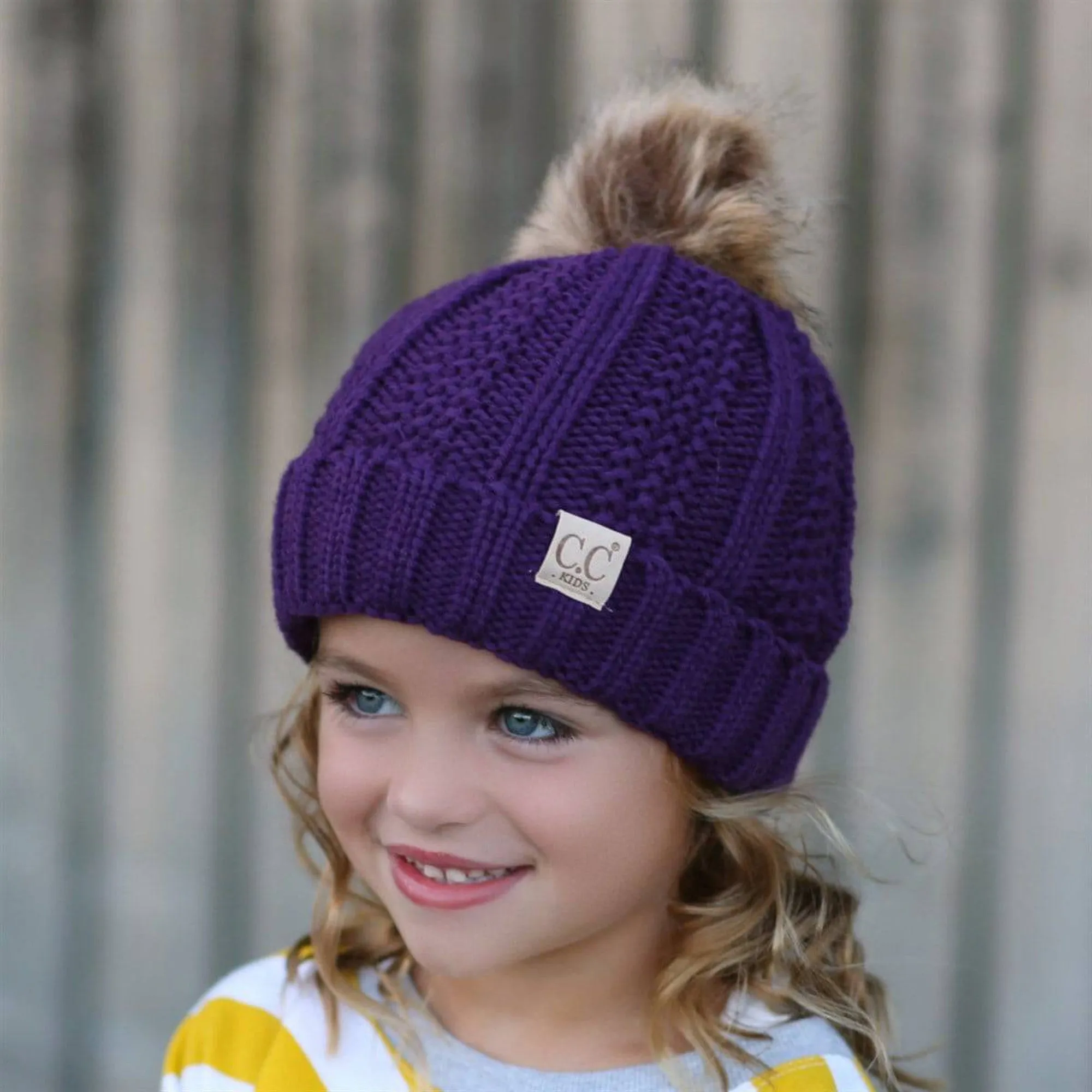 CC Kids Trending Pom Lined Beanies Hats
