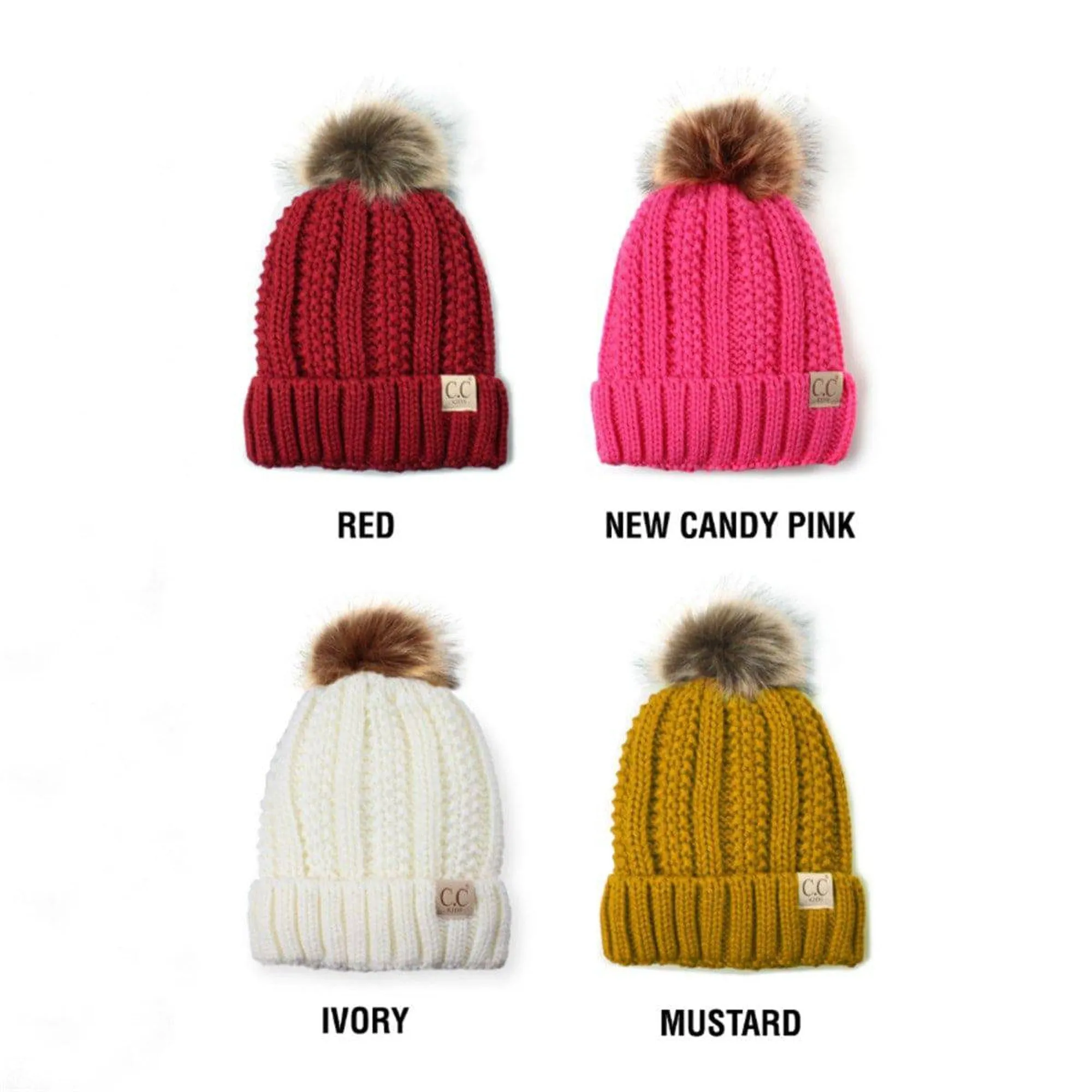 CC Kids Trending Pom Lined Beanies Hats
