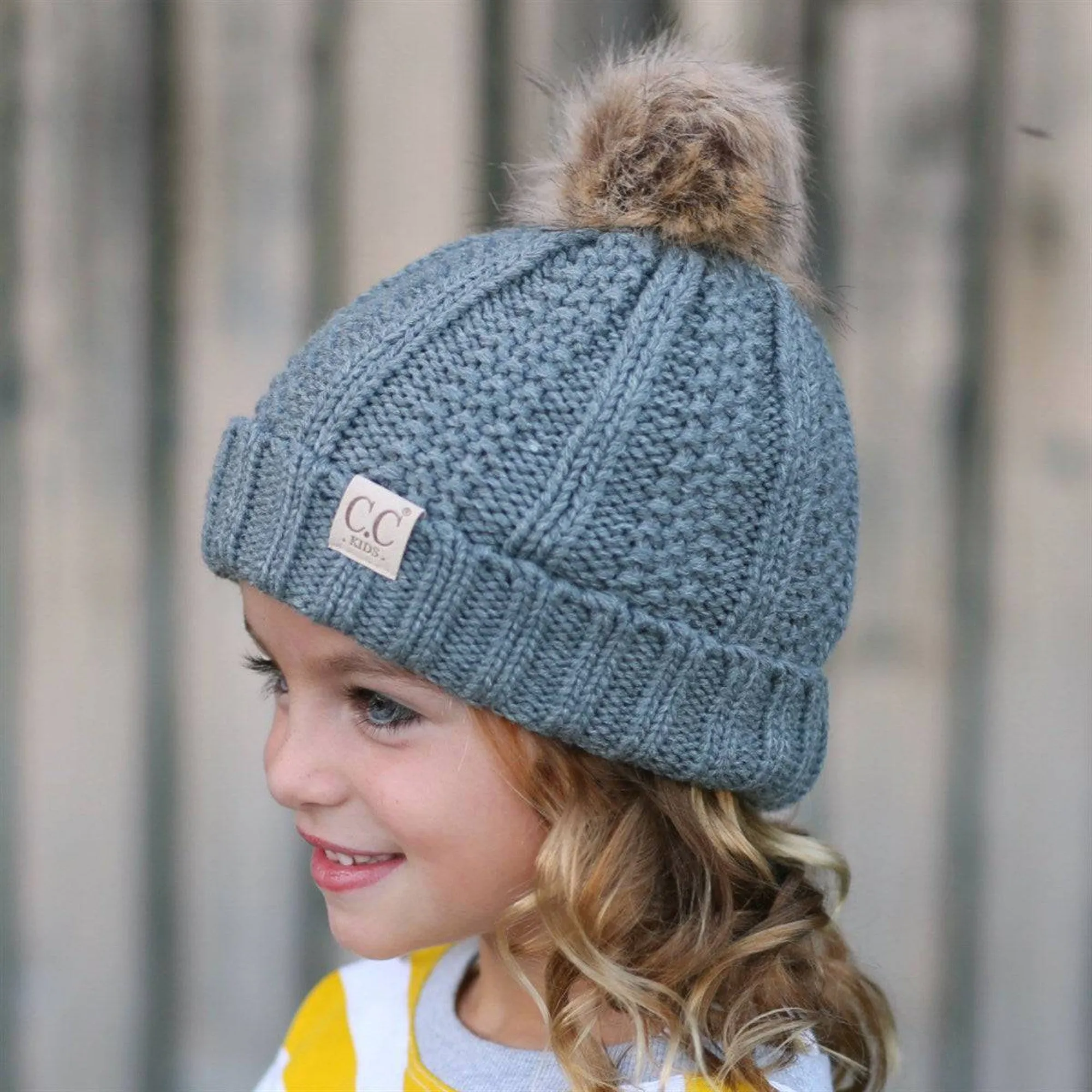 CC Kids Trending Pom Lined Beanies Hats