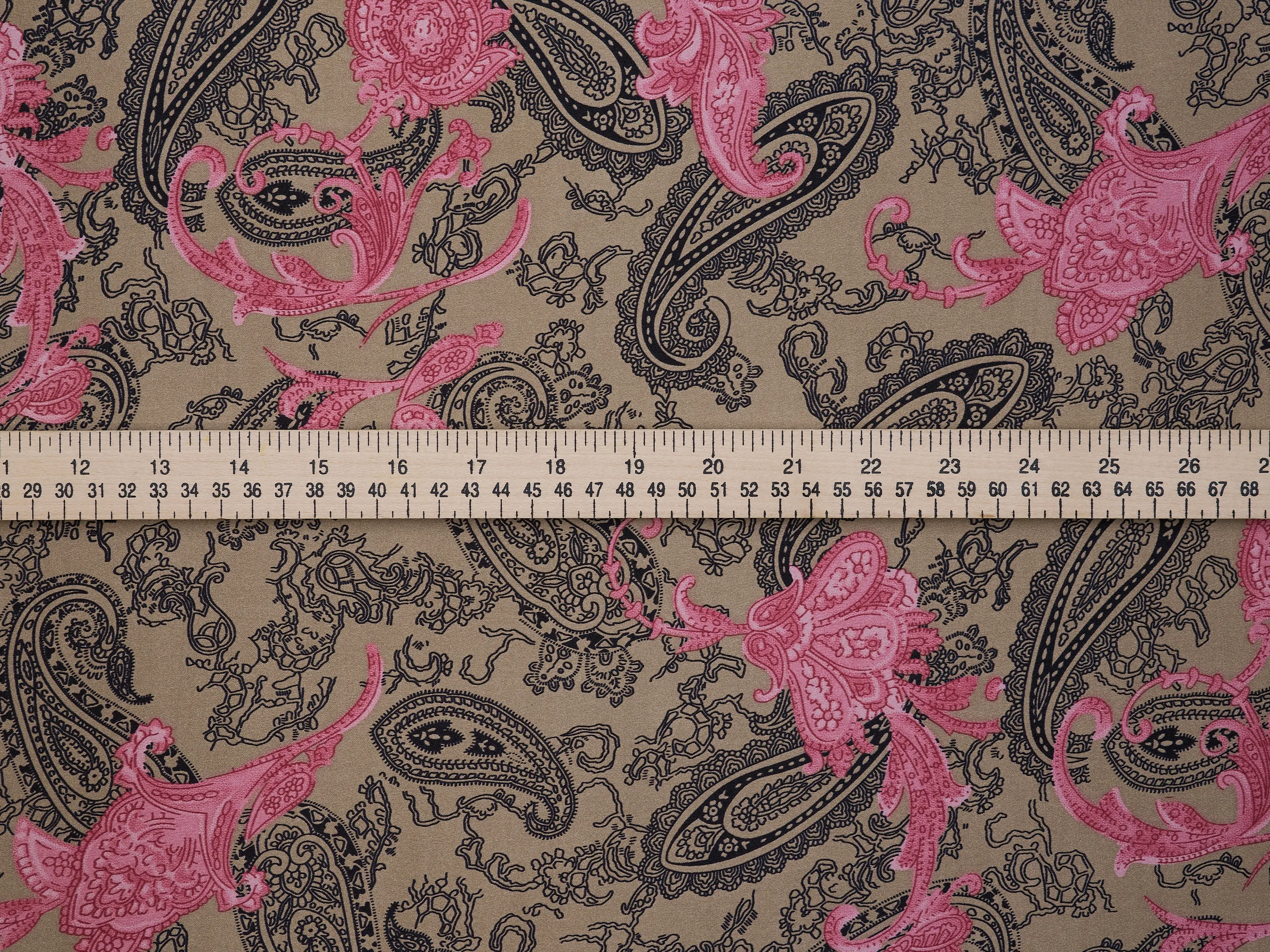 Charmeuse satin fabric by the yard -  Old country paisley print