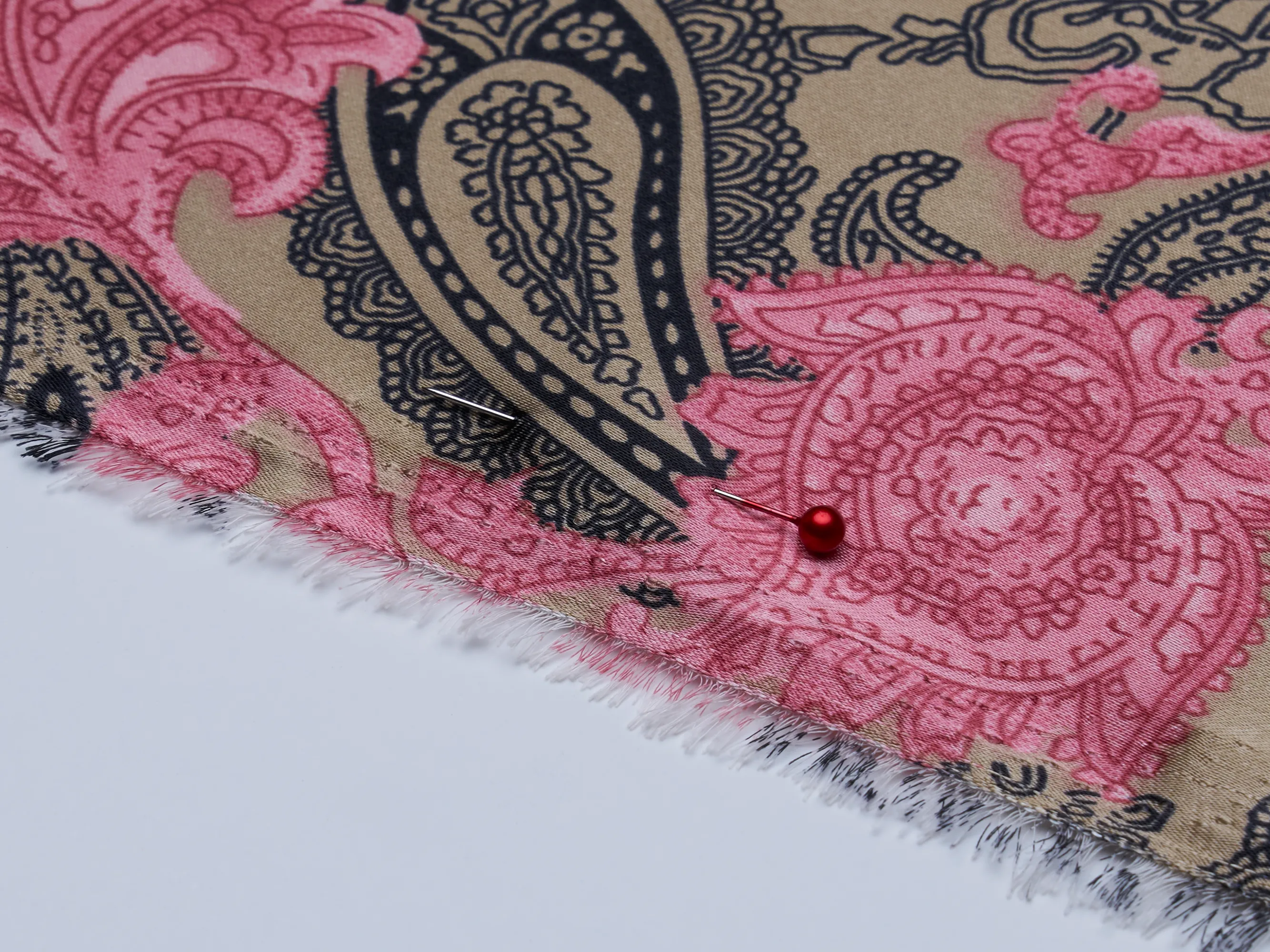 Charmeuse satin fabric by the yard -  Old country paisley print