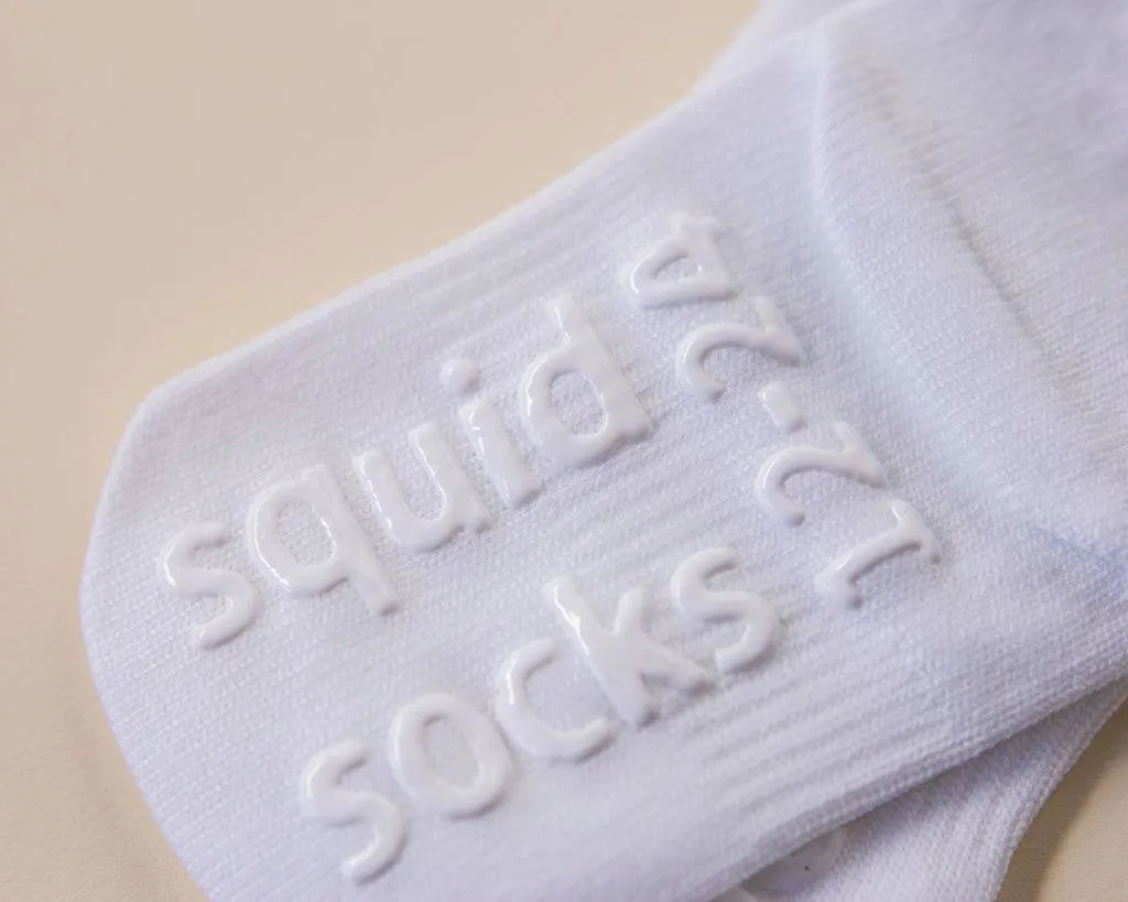 Cleary - White Non-Slip Silicone Grip Baby, Kids Ankle Socks