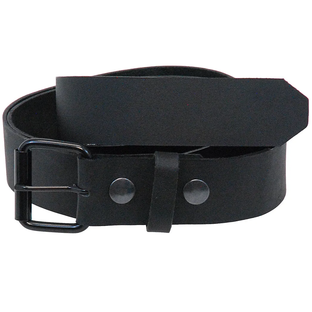 Comfortably Soft Black Leather Belt With Removable Buckle #BT1800KK