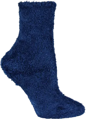 Deep Blue Soft And Fuzzy Socks (Women's)