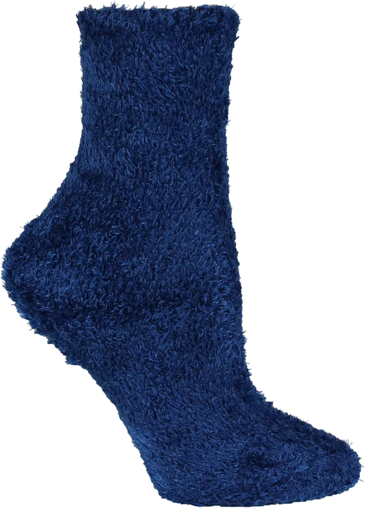 Deep Blue Soft And Fuzzy Socks (Women's)