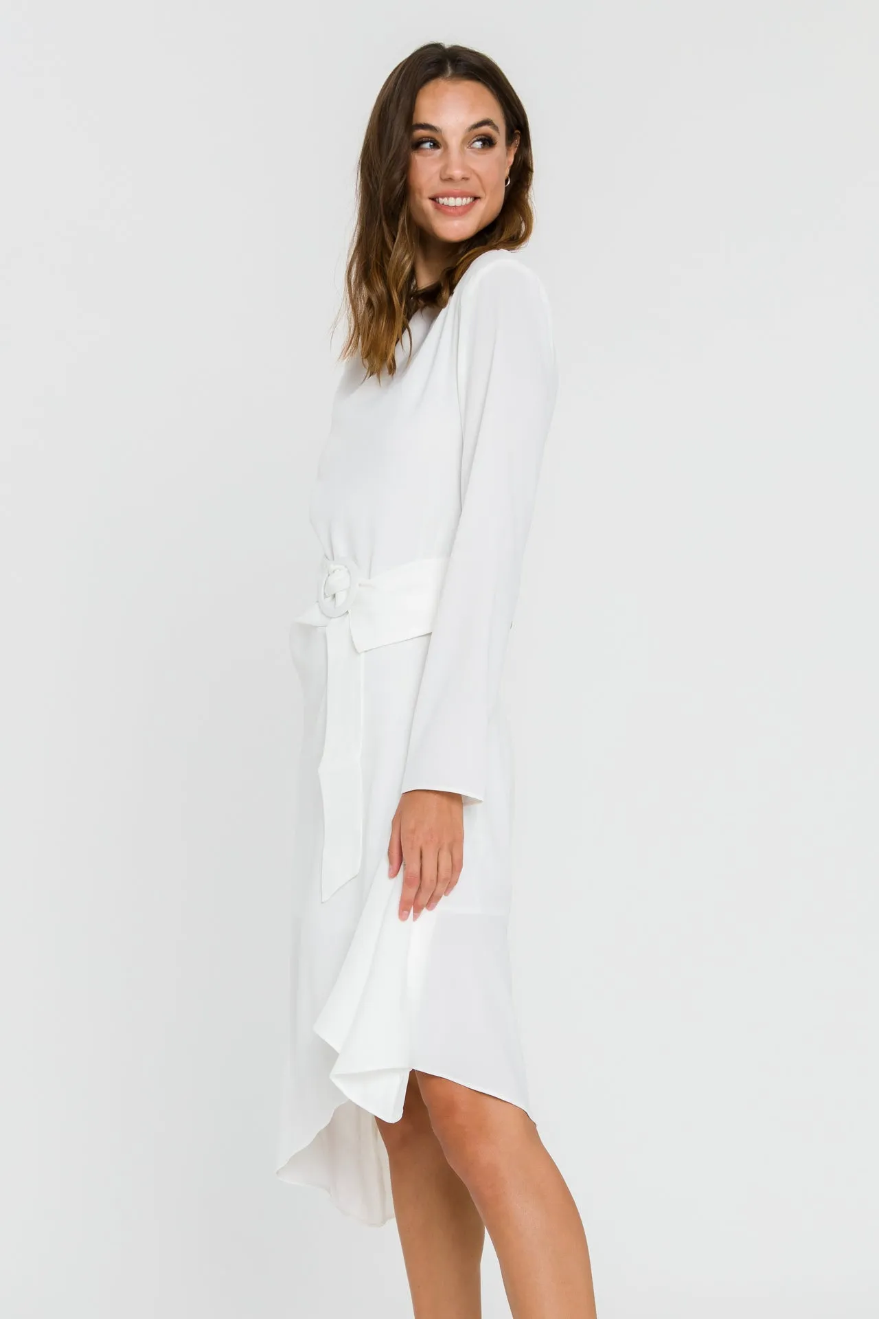 Draped Dress With Belt