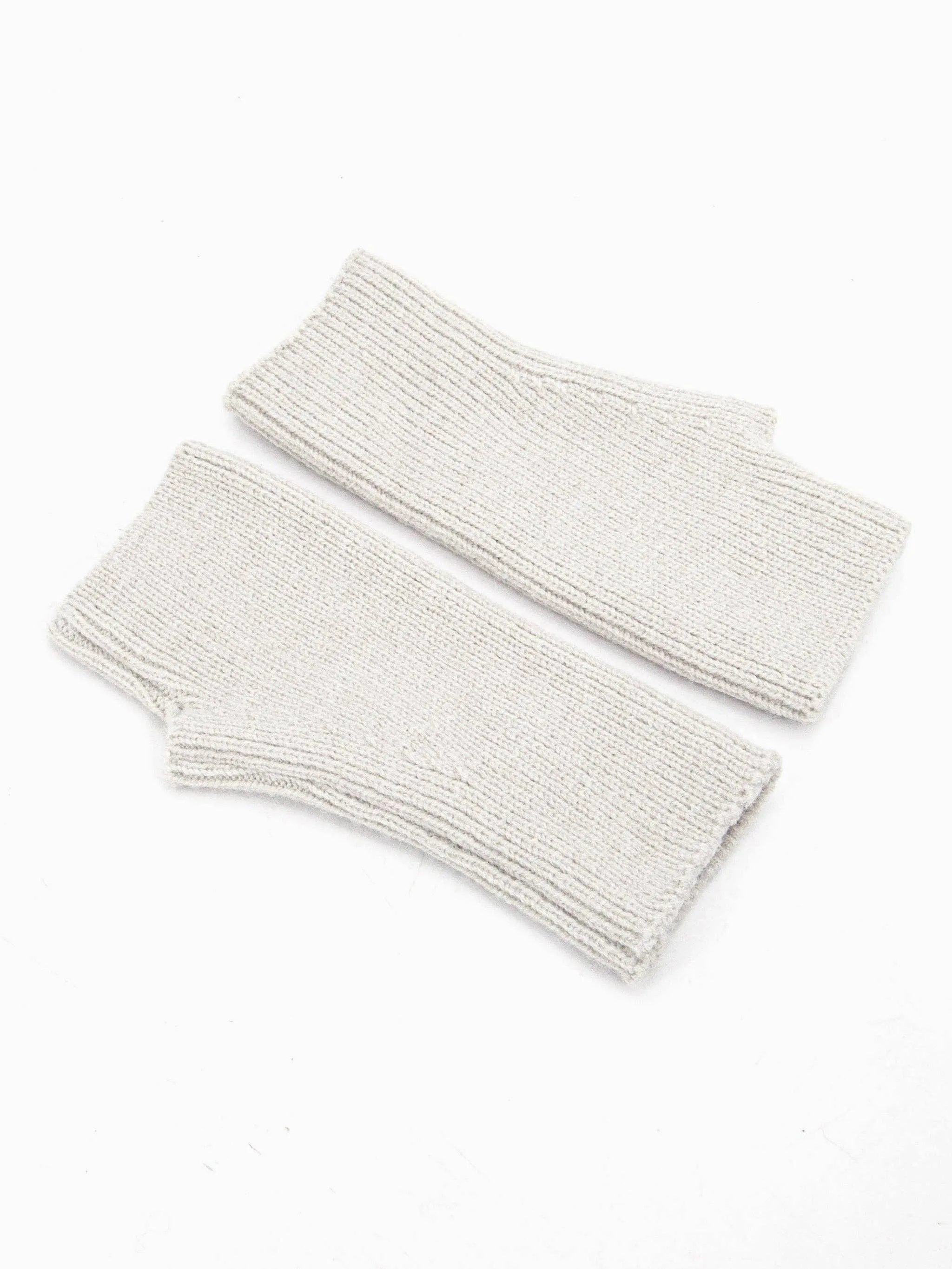 Dylan Wrist Warmers - Light Grey, Knitted