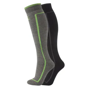 Manbi-PPP Performance Kids Ski Sock Twin Pack Black/Rock