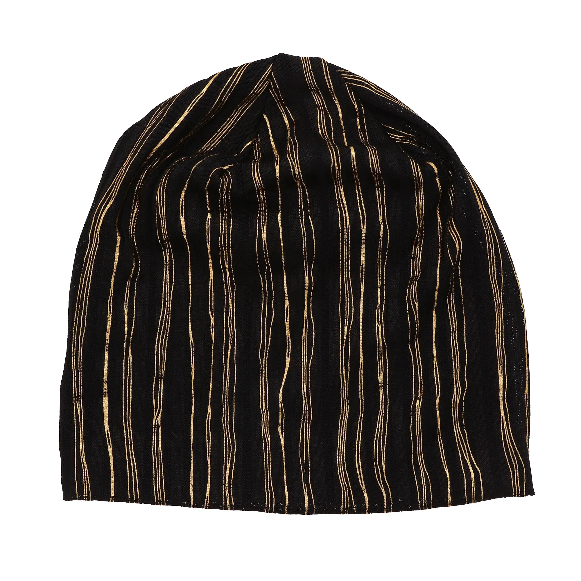 Metallic Striped Beanie