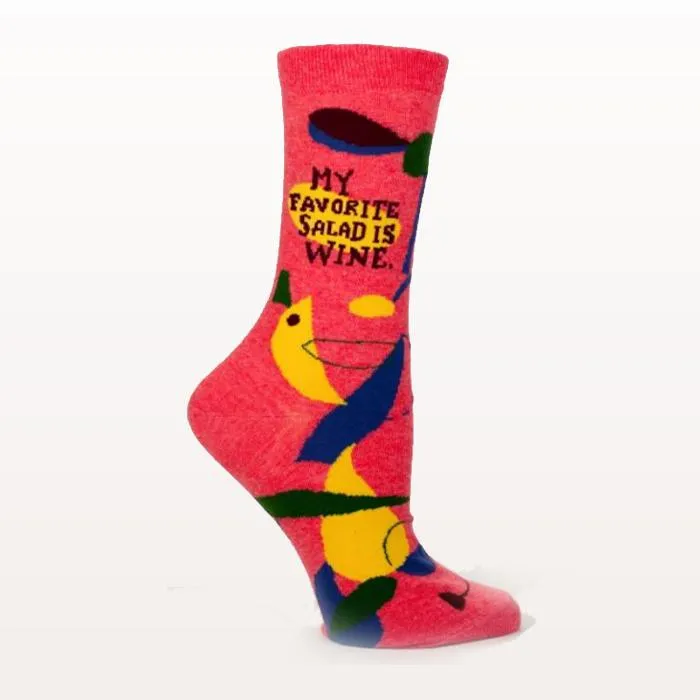 My Favorite Salad Is Wine Women's Crew Socks