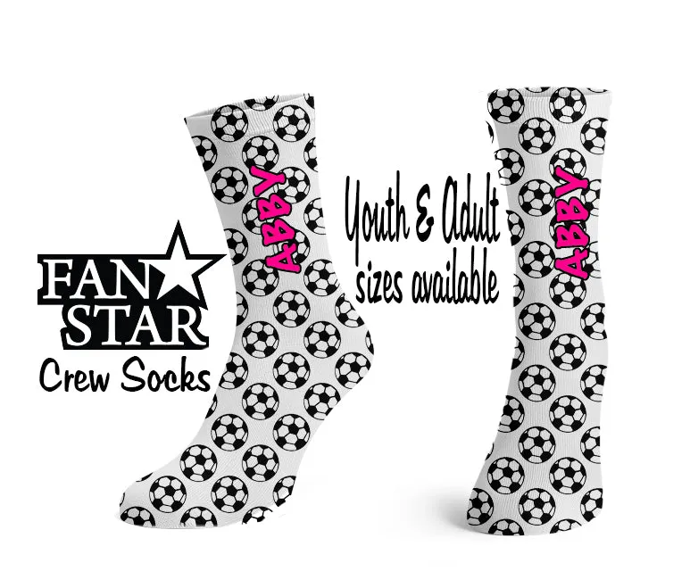 Personalized Multi Soccer Balls Crew Socks