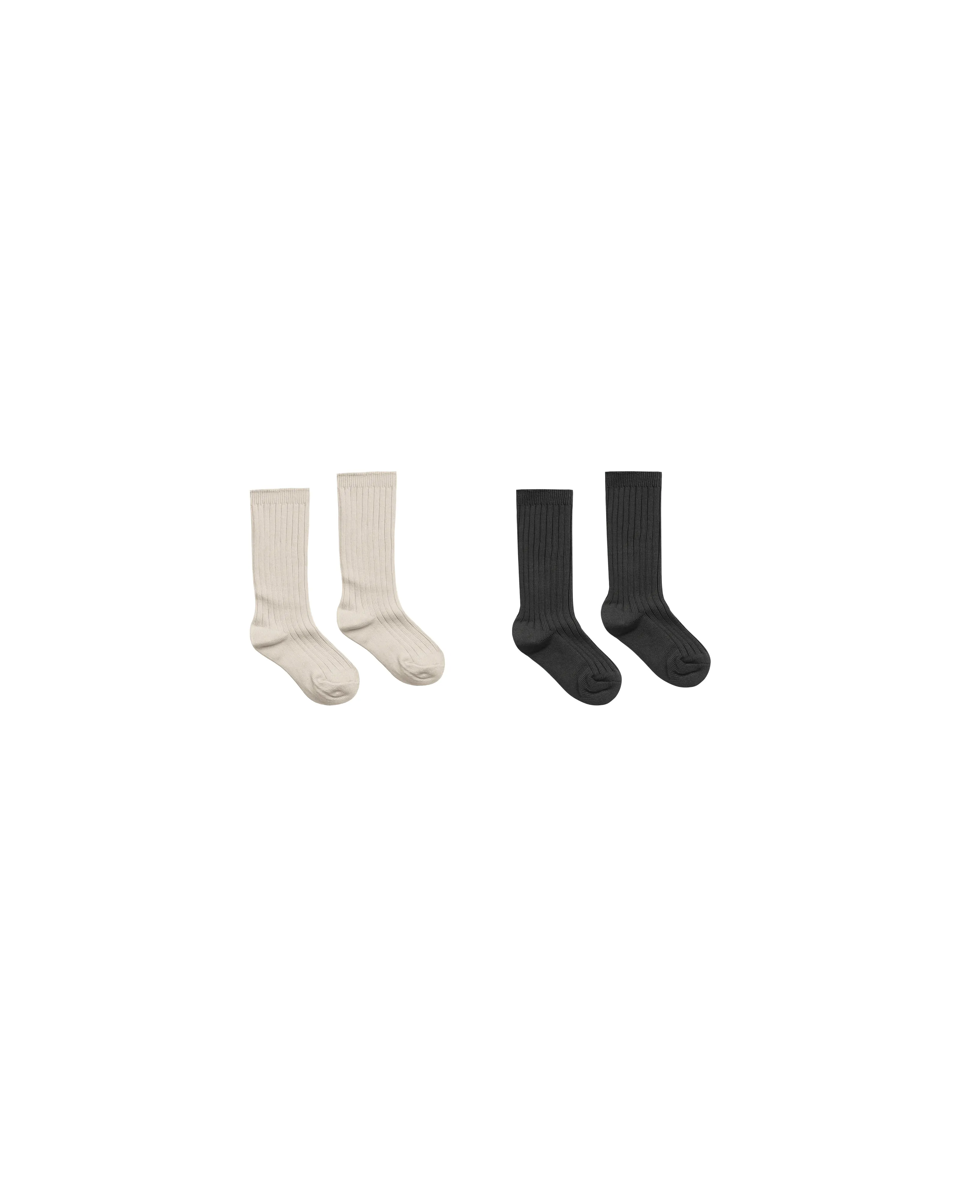 Ribbed Socks||Stone,Black