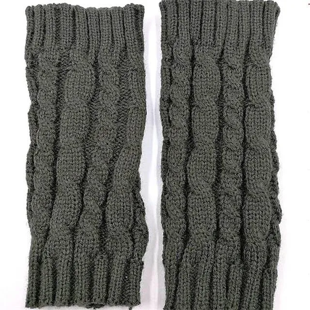 Women Warm Long And Stretchy Finger-less Gloves