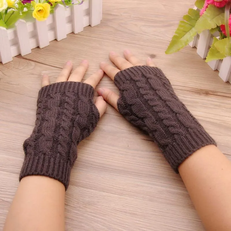 Women Warm Long And Stretchy Finger-less Gloves