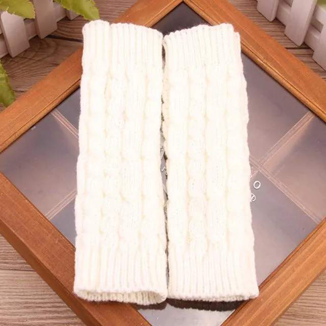 Women Warm Long And Stretchy Finger-less Gloves